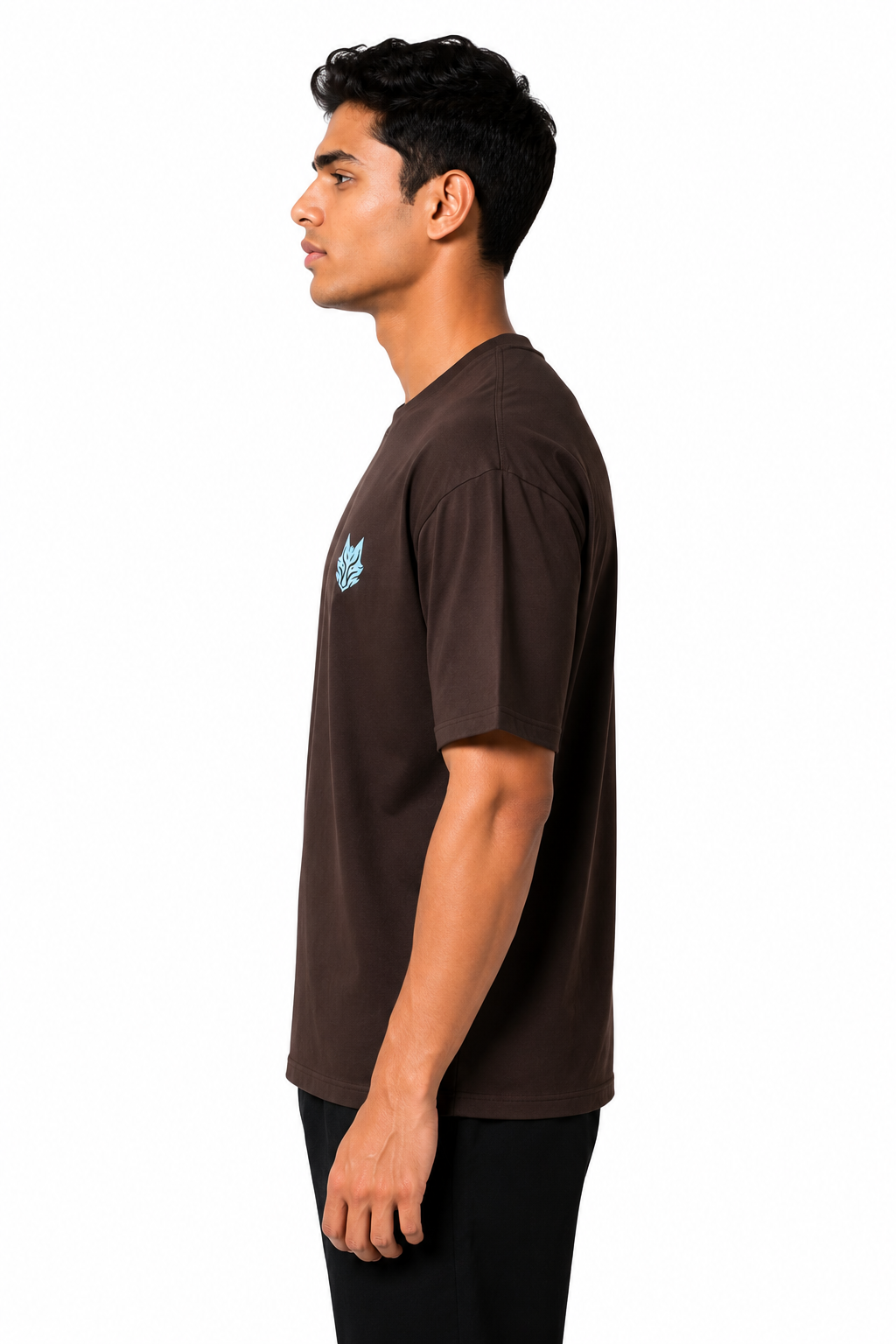 Blake Essence Brown Oversized T-Shirt Premium – Left Side View
